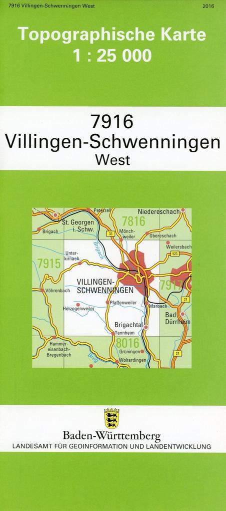 Topographische Karte Baden-Württemberg Villingen-Schwenningen West