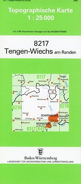 Topographische Karte Baden-Württemberg Tengen-Wiechs am Randern