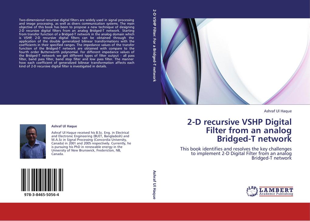 2-D recursive VSHP Digital Filter from an analog Bridged-T network