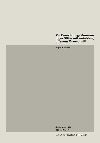 Zur Berechnung dünnwandiger Stäbe mit variablem offenem Querschnitt