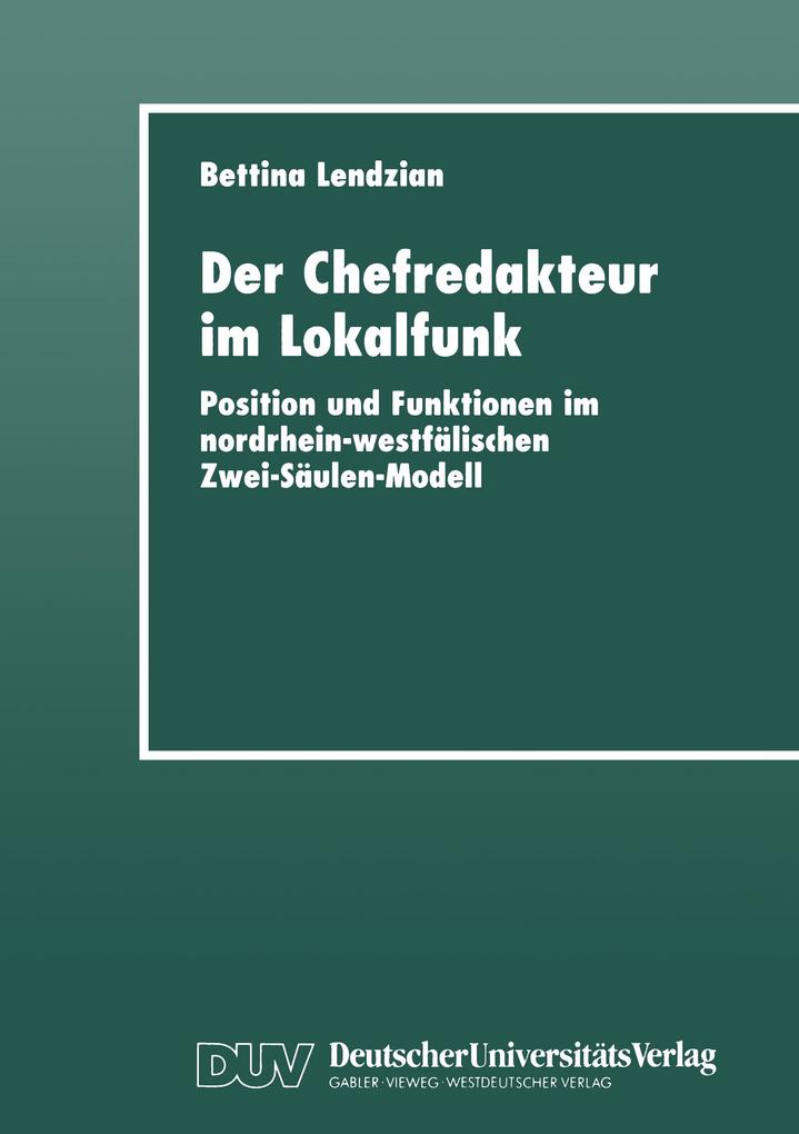 Der Chefredakteur im Lokalfunk