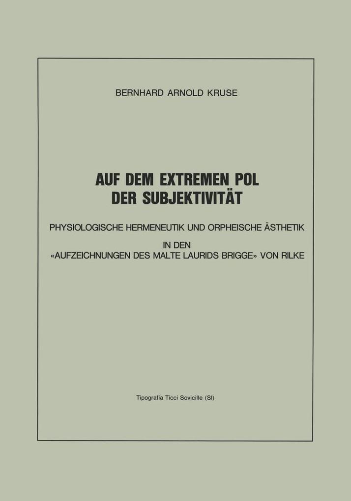 Auf dem Extremen Pol der Subjektivität