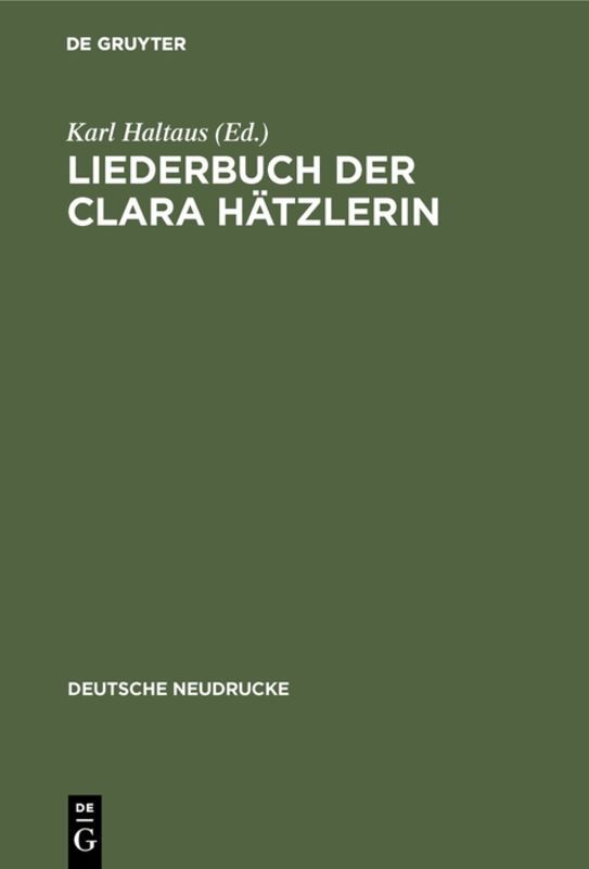 Liederbuch der Clara Hätzlerin - Hanns Fischer