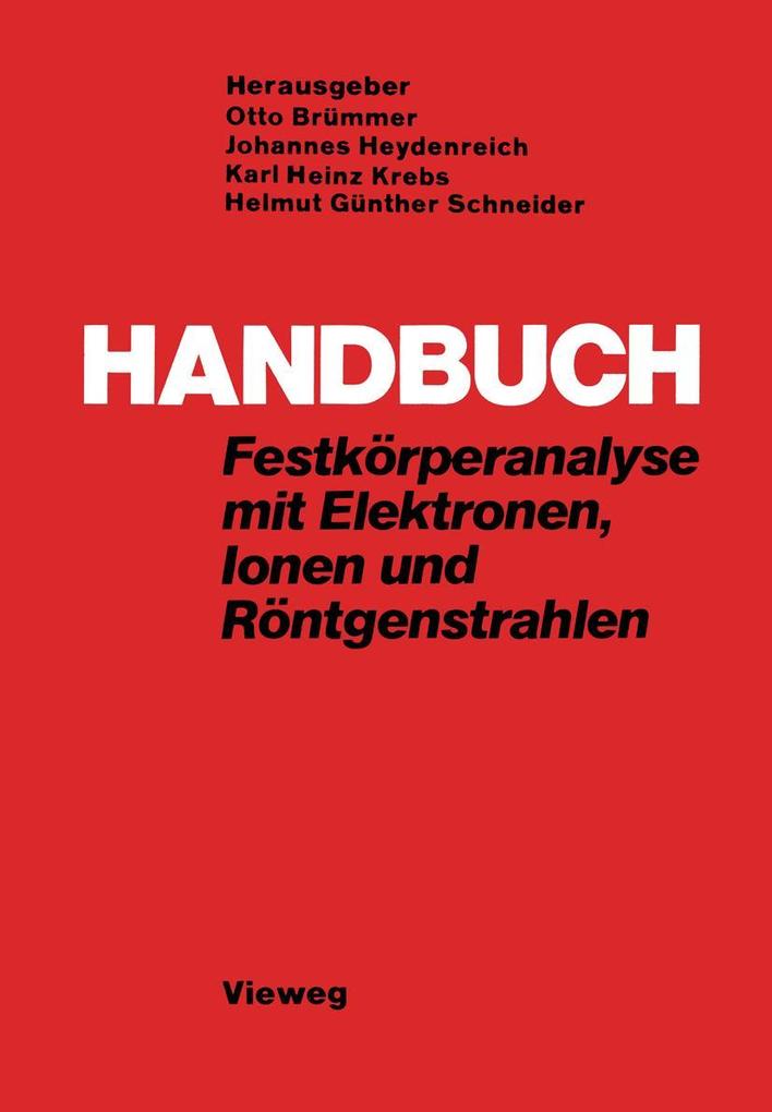 Handbuch Festkörperanalyse mit Elektronen Ionen und Röntgenstrahlen