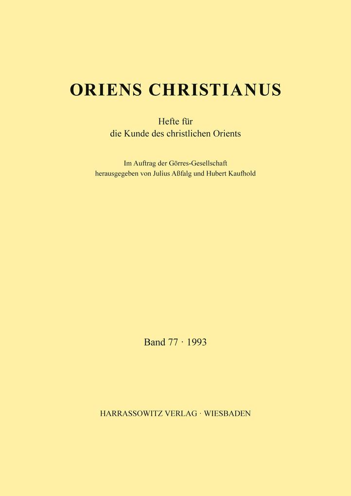 Oriens Christianus 77 (1993)