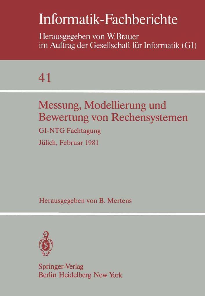 Messung Modellierung und Bewertung von Rechensystemen