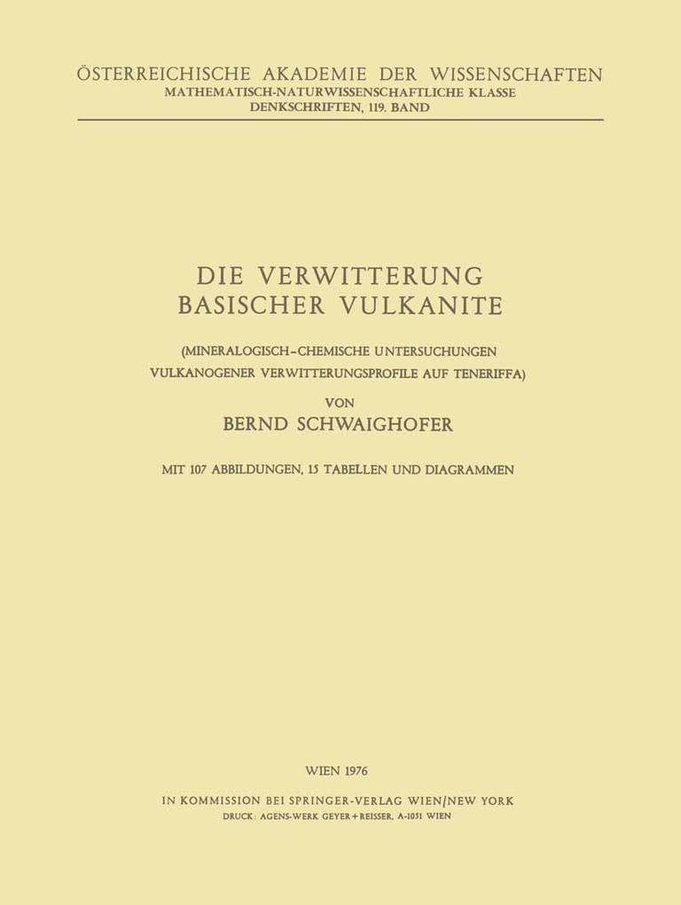 Die Verwitterung Basischer Vulkanite