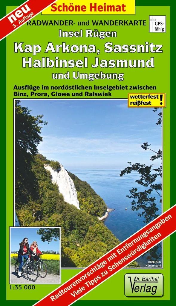 Rügen Kap Arkona Sassnitz Halbinsel Jasmund und Umgebung Radwander- und Wanderkarte 1 : 35 000