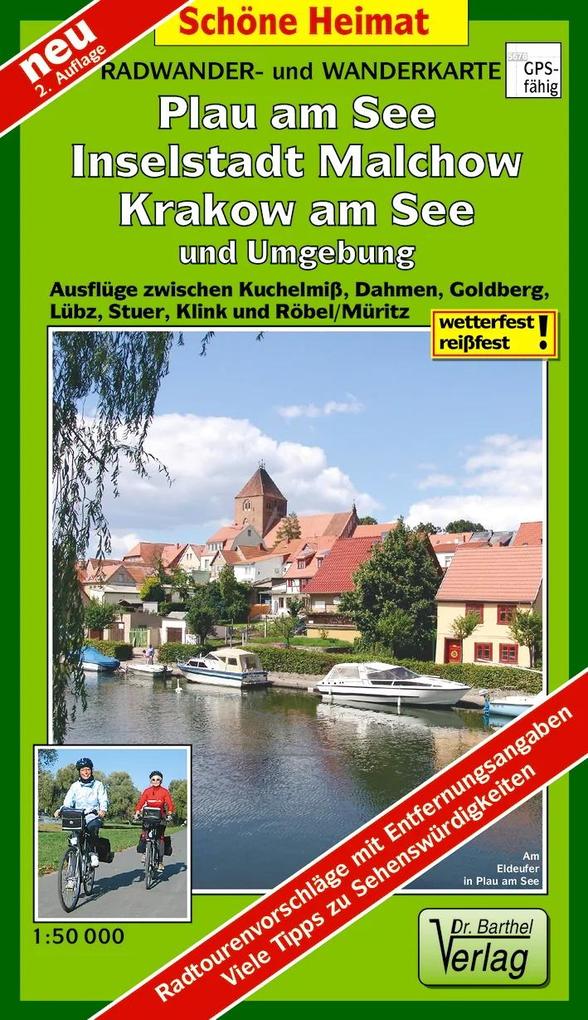 Plau am See Malchow Krakow am See und Umgebung Radwander- und Wanderkarte 1 : 50 000