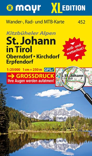 Mayr Wanderkarte Kitzbüheler Alpen St. Johann in Tirol XL Oberndorf Kirchdorf Erpfendorf 1:25.000