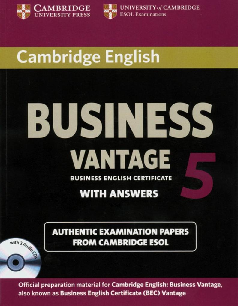 Cambridge BEC. Vantage 5. Student‘s Book wiith answers and 2 Audio CDs