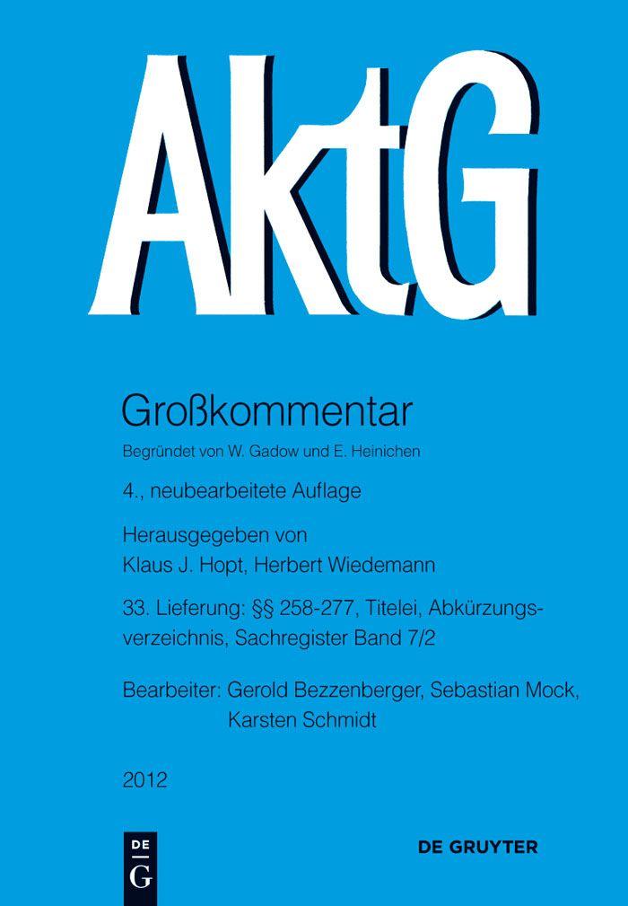 §§ 258-277; Titelei; Abkürzungsverzeichnis; Register Band 7/2