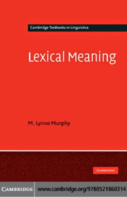Lexical Meaning als eBook Download von M. Lynne Murphy - M. Lynne Murphy