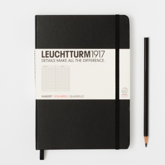 Notizbuch Medium Classic kariert schwarz