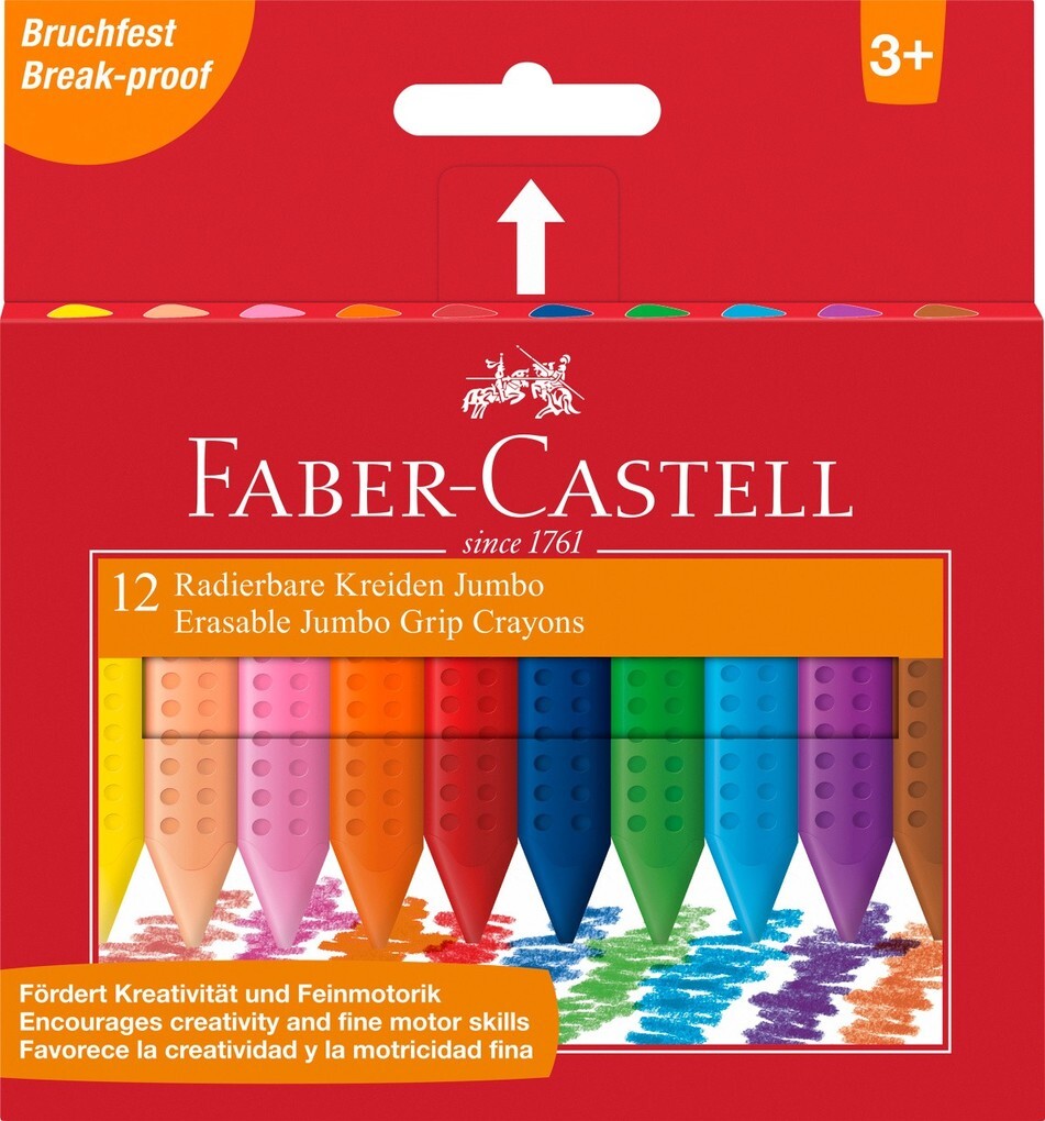 Faber-Castell Kreide Jumbo GRIP radierbar 12er Set
