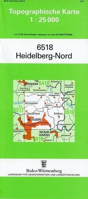 Topographische Karte Baden-Württemberg Heidelberg-Nord