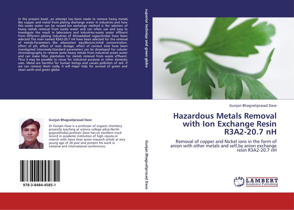 Hazardous Metals Removal with Ion Exchange Resin R3A2-20.7 nH - Gunjan Bhagvatiprasad Dave