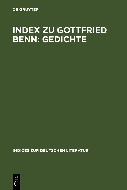 Index zu Gottfried Benn: Gedichte