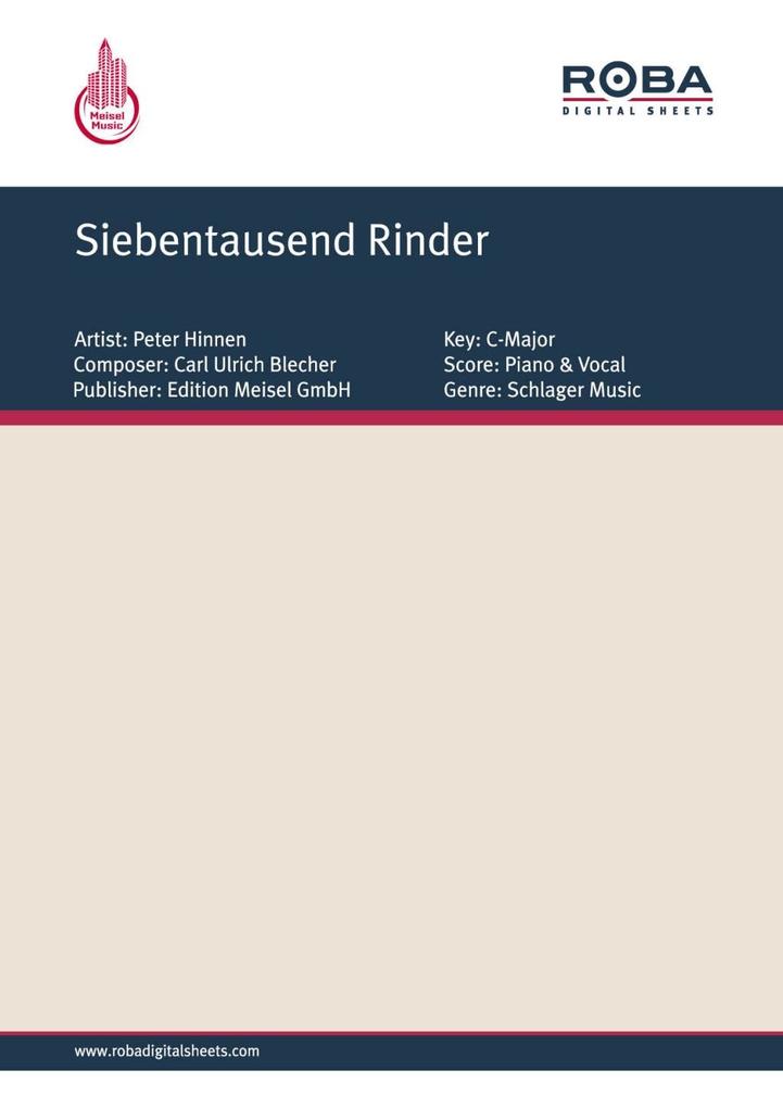 Siebentausend Rinder - Carl Ulrich Blecher/ Christian Bruhn