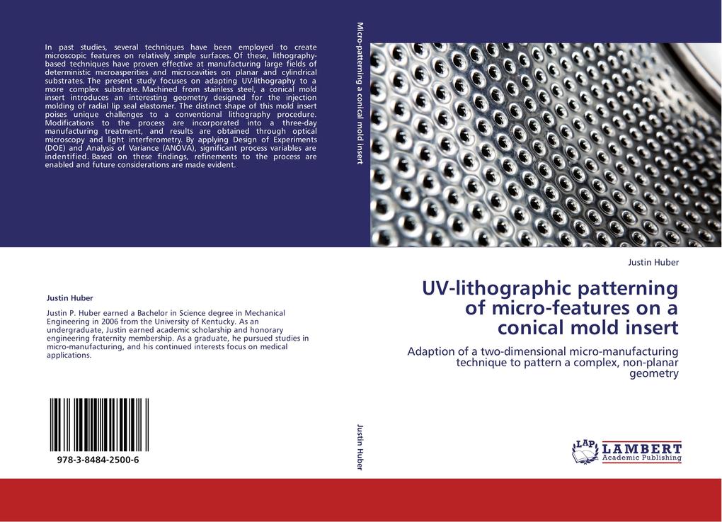 UV-lithographic patterning of micro-features on a conical mold insert
