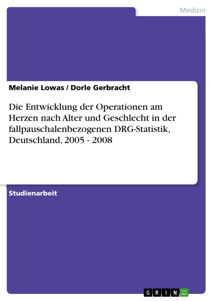 Die Entwicklung der Operationen am Herzen nach Alter und Geschlecht in der fallpauschalenbezogenen DRG-Statistik Deutschland 2005 - 2008
