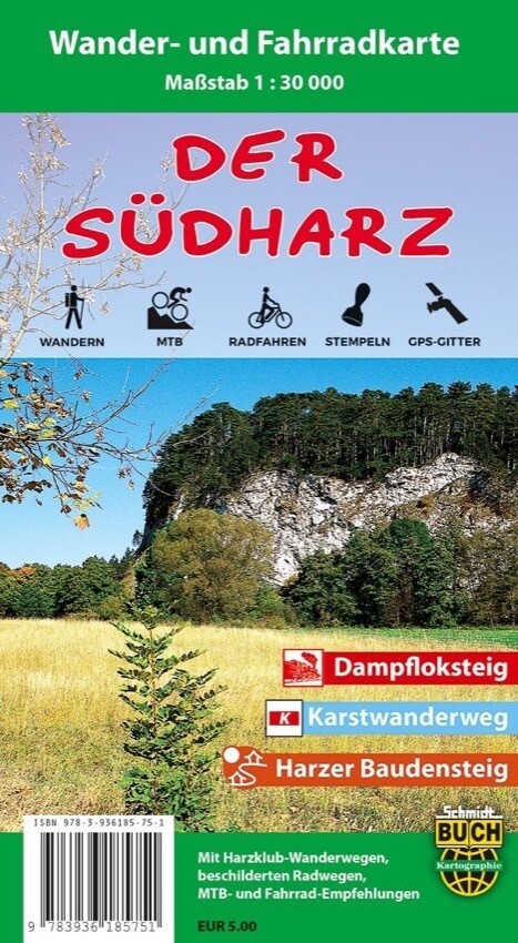 Der Südharz Wander- und Fahrradkarte