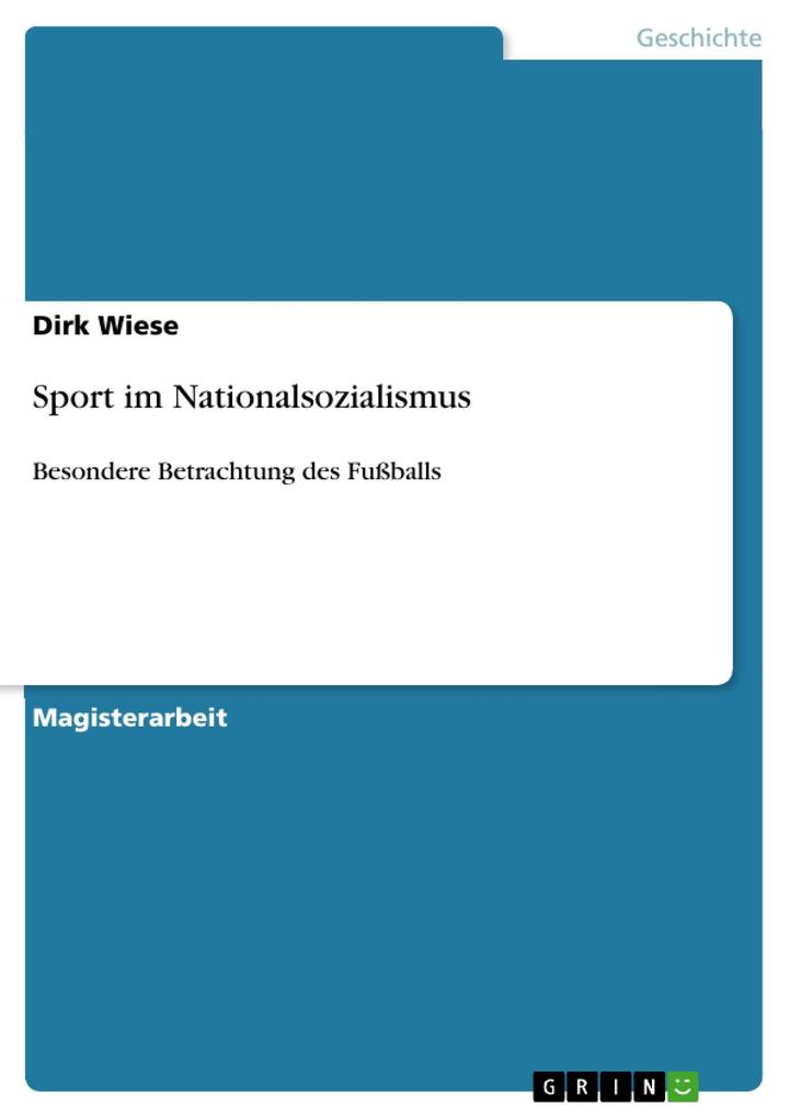 Sport im Nationalsozialismus als eBook Download von Dirk Wiese - Dirk Wiese