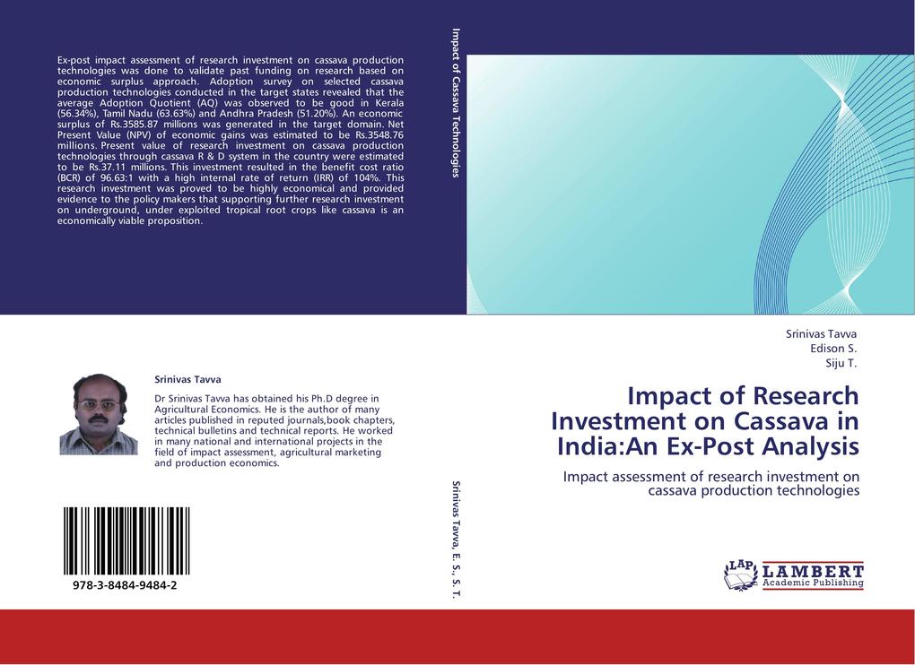 Impact of Research Investment on Cassava in India:An Ex-Post Analysis