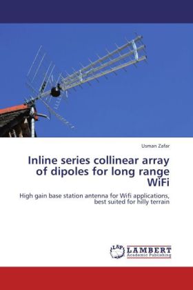 Inline series collinear array of dipoles for long range WiFi