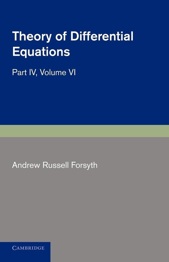 Theory of Differential Equations - Andrew Russell Forsyth