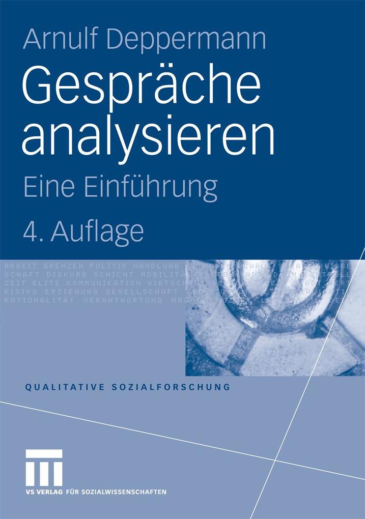 Gespräche analysieren - Arnulf Deppermann
