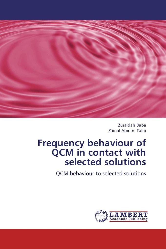 Frequency behaviour of QCM in contact with selected solutions