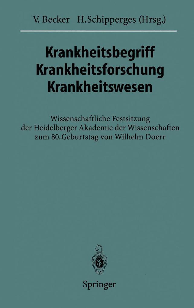 Krankheitsbegriff Krankheitsforschung Krankheitswesen