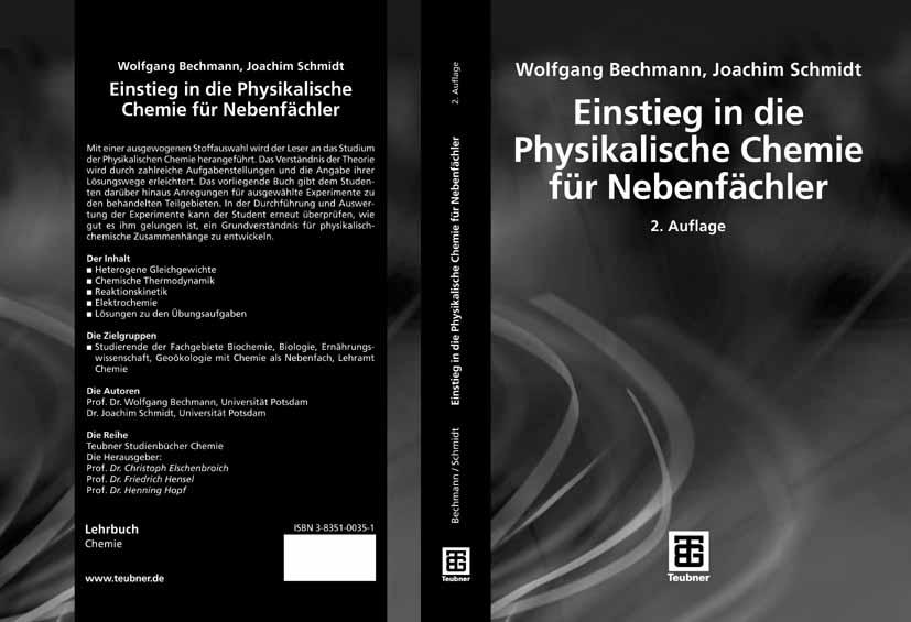 Einstieg in die Physikalische Chemie für Nebenfächler - Wolfgang Bechmann/ Joachim Schmidt