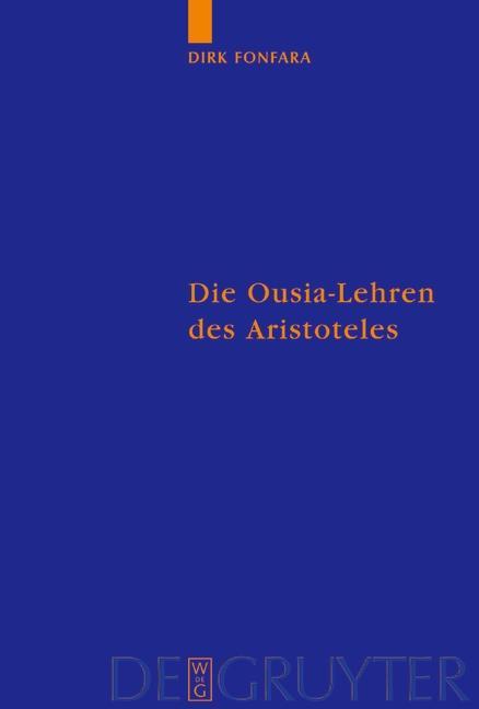 Die Ousia-Lehren des Aristoteles - Dirk Fonfara