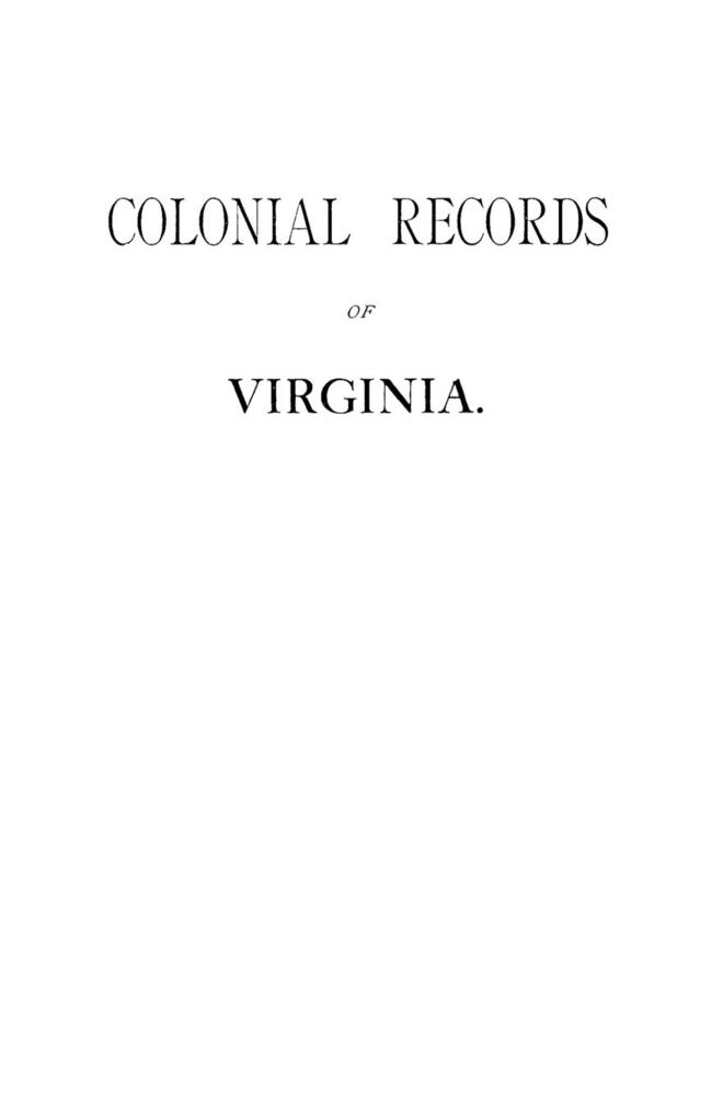 Colonial Records of Virginia