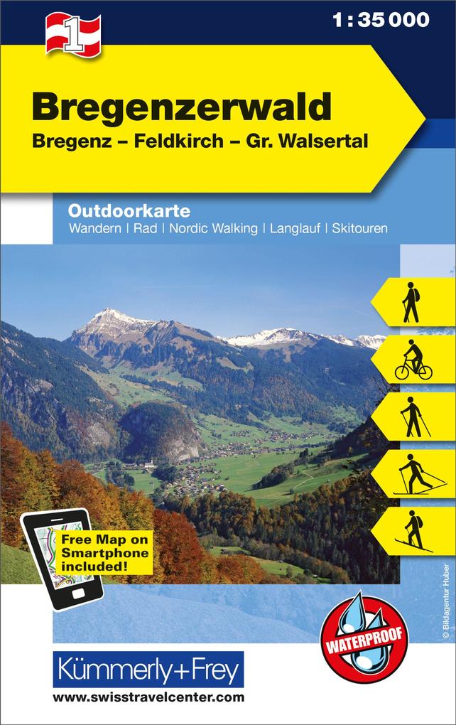 Image of KuF Österreich Outdoorkarte 01 Bregenzerwald 1 : 35 000