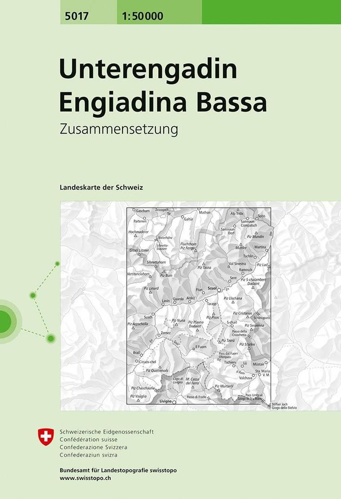 Swisstopo 1 : 50 000 Unterengadin Engiadina Bassa