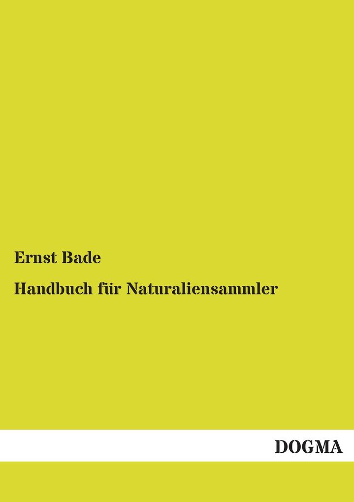 Handbuch für Naturaliensammler