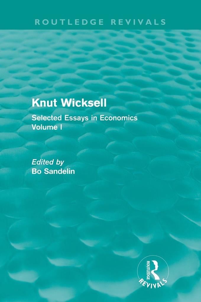 Knut Wicksell (Routledge Revivals)