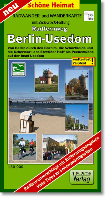 Radwander- und Wanderkarte Radweg Berlin-Usedom 1:50000