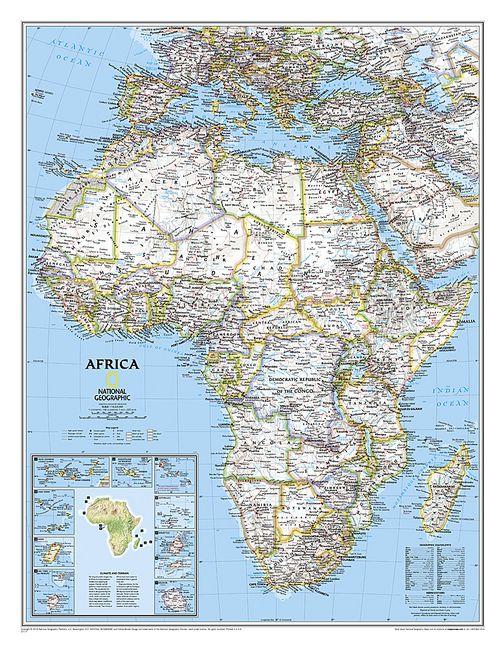National Geographic Africa Wall Map - Classic (24 X 30.75 In)