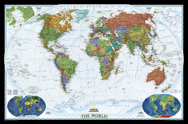 National Geographic World Wall Map - Decorator (46 X 30.5 In)