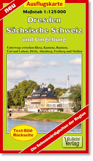 Ausflugskarte Dresden Sächsische Schweiz und Umgebung 1 : 125 000