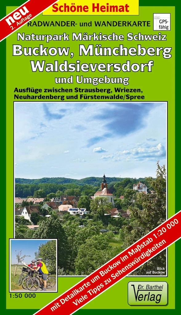 Radwander- und Wanderkarte Naturpark Märkische Schweiz Buckow Waldsieversdorf und Umgebung 1 : 50 000
