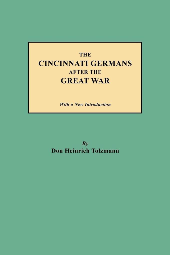 Cincinnati Germans After the Great War