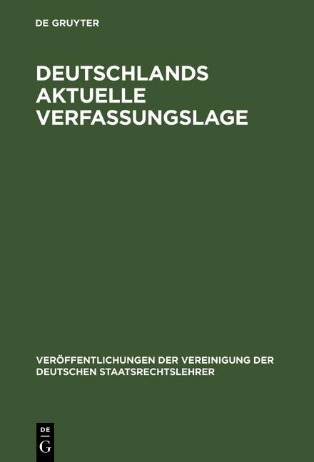 Deutschlands aktuelle Verfassungslage als eBook Download von