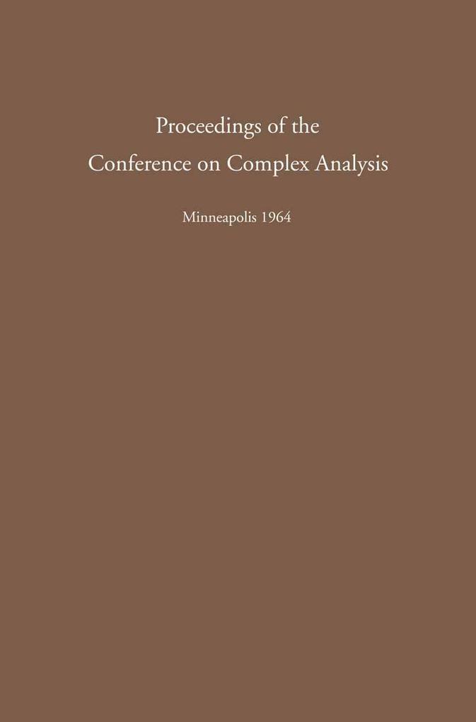 Proceedings of the Conference on Complex Analysis