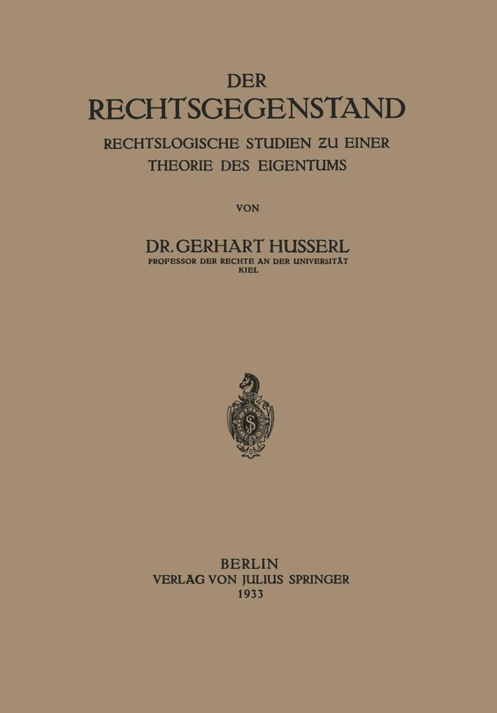 Der Rechtsgegenstand