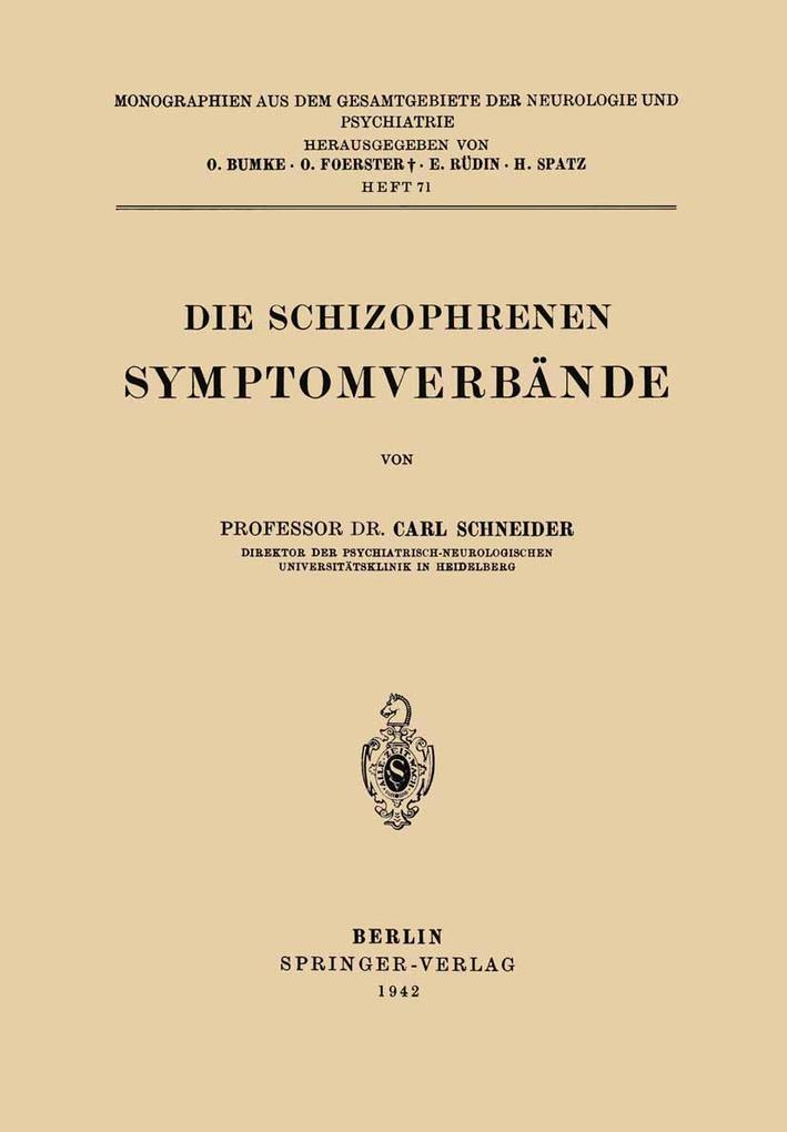 Die Schizophrenen Symptomverbände